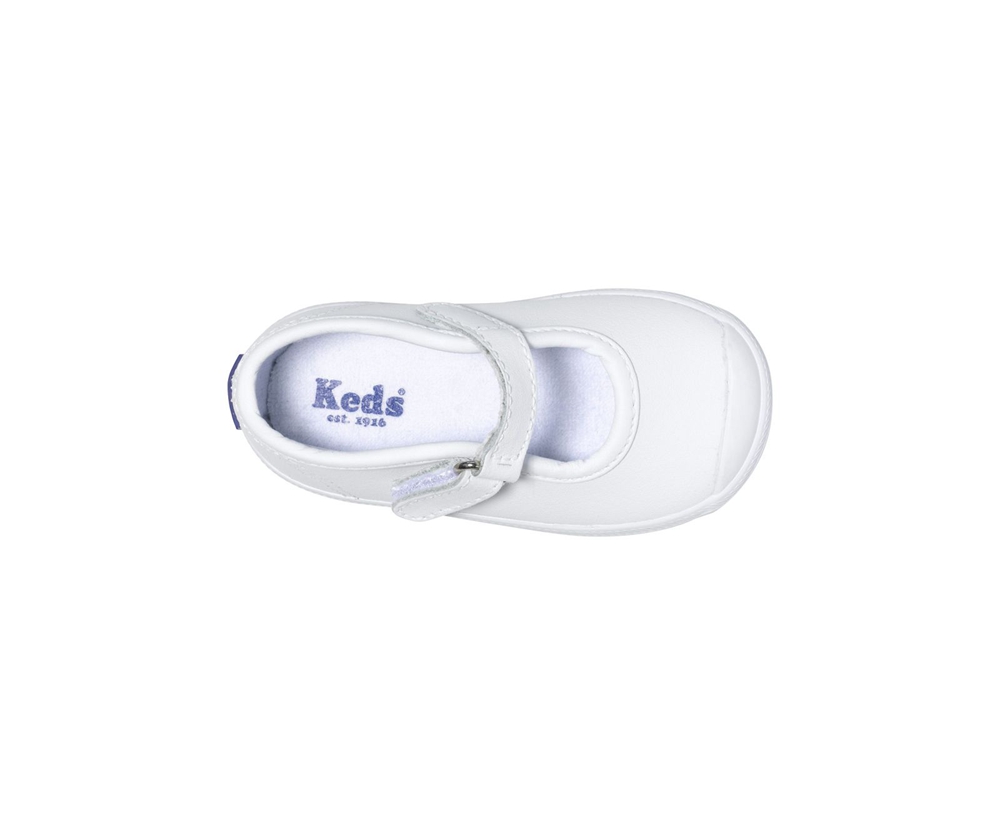 Kids Keds Slip Ons - Champion Toe Cap MJ - White - 5863-NMOTY